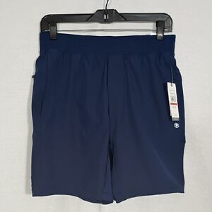 NWT Gaiam Upside 7 In Short W/ Liner Medieval Blue Mens Size Small Workout